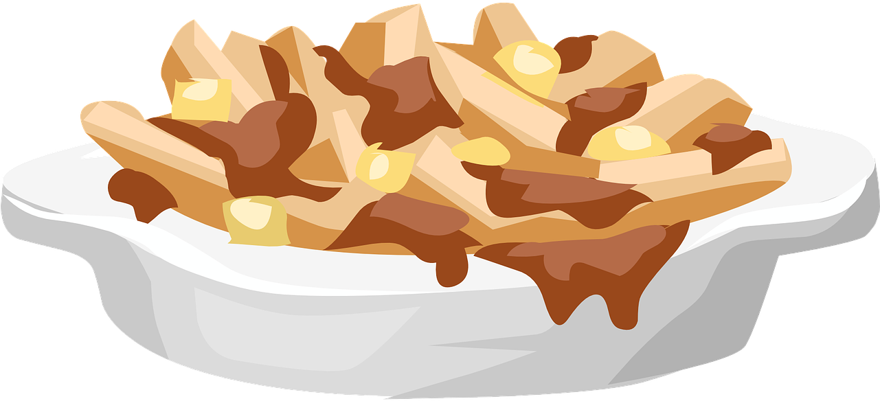 Plate Clipart French Fry - Poutine Illustration (1280x640)