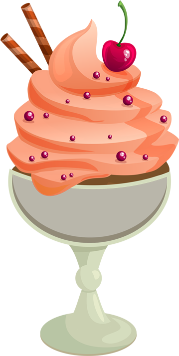 卡通粉色冰淇淋 - Happy National Frozen Yogurt Day, With Vanilla (500x800)