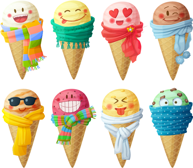 矢量卡通冰淇淋 - Ice Cream Coin Bag Wallet Zipper Bag (707x578)