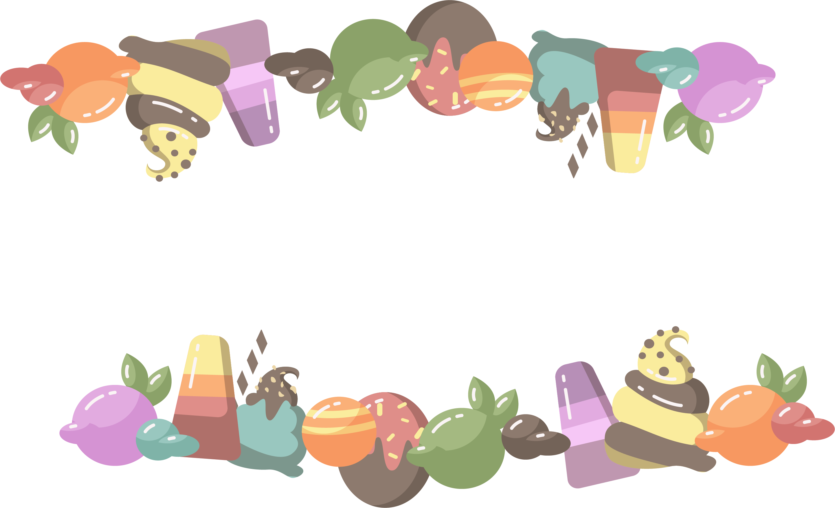 冰淇淋卡通简笔画彩色 - Ice Cream (2885x1754)