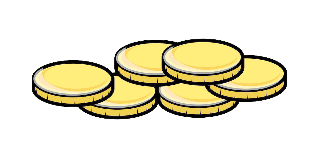 Cartoon Gold Coin Clip Art - Clip Art (1024x509)