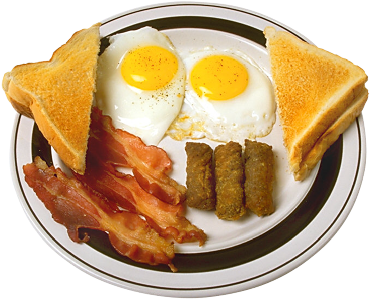 Clipart Of A Retro Breakfast Plate With An Egg, Bacon - Bacon And Egg Breakfast (800x632)