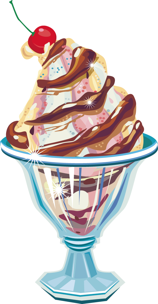 卡通杯子冰淇淋 - Ice Cream In Glass Bowl (546x1053)