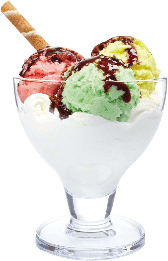 手绘彩色多种口味冰淇淋素材卡通食物 - Ice Cream Png (638x919)