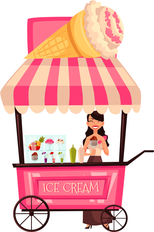 卡通食品路边摊外卖车冰激凌 - Ice Cream Selling Cart (800x800)