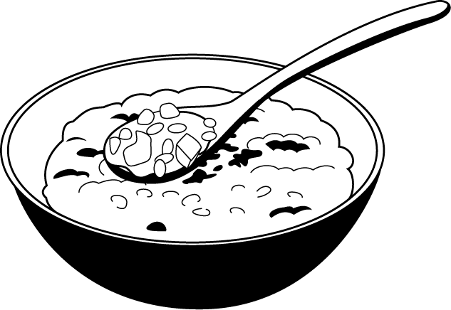 Clip Art Box Of Rice Clipart - Fried Rice Black And White (633x436)