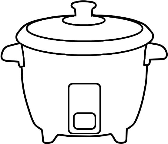 Rice - Rice Cooker Clipart Black And White (600x514)