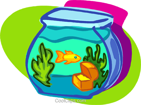 Goldfish Bowl Royalty Free Vector Clip Art Illustration - Carnival Of The Animals (480x358)