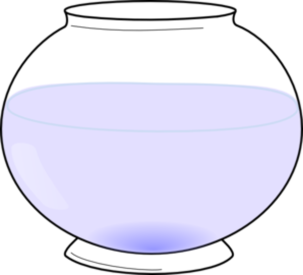 Cartoon Of A Large Fish In A Small Fish Bowl - Fish Tank Clipart (600x544)