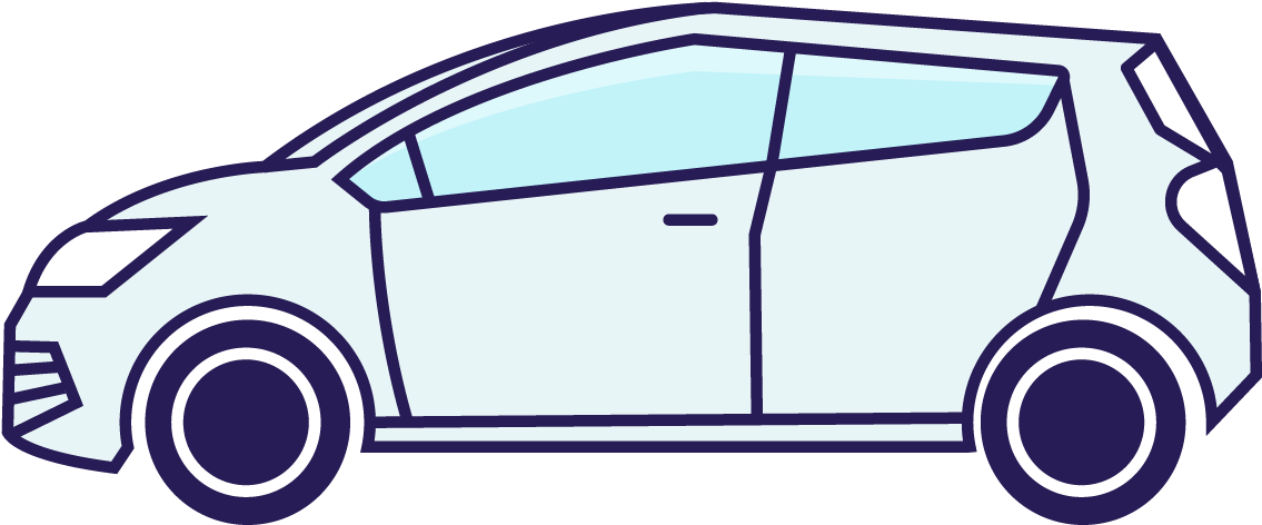 Tony - Normal Hackback Car Top View Icon Png (1417x625)