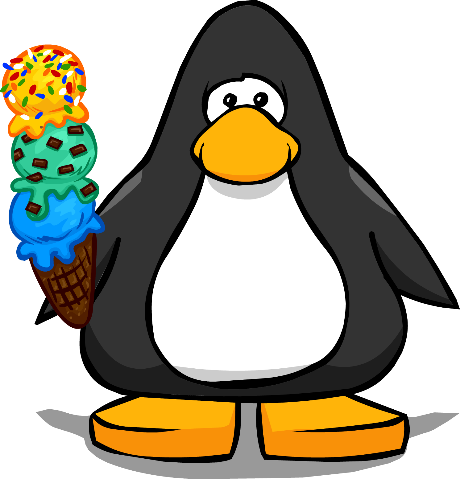 Ice Cream Cone Pc - Penguin Saxophone (1491x1554)