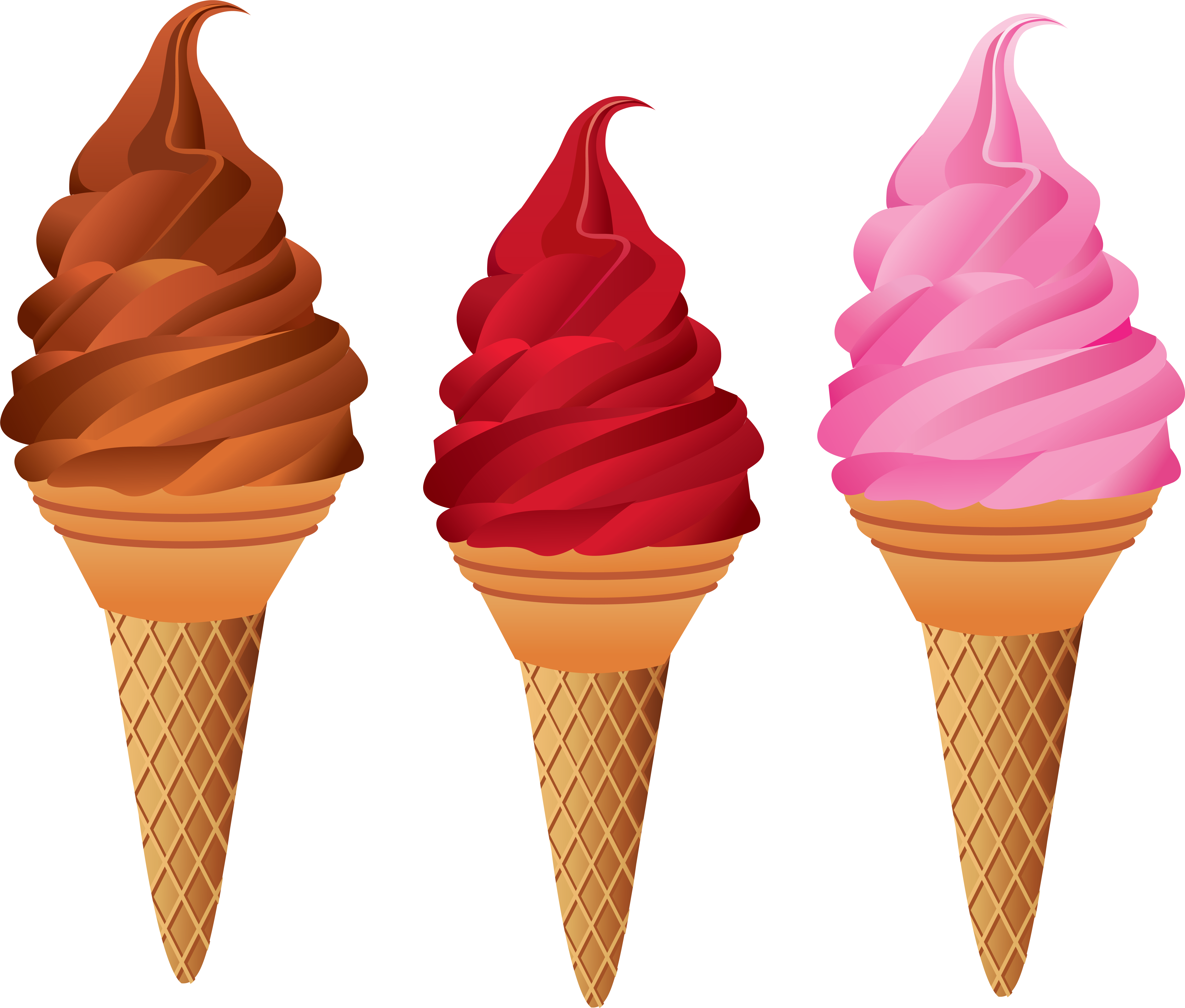 Ice Cream Cones Chocolate Ice Cream Sundae - Sweet Food Clip Art (7013x5888)