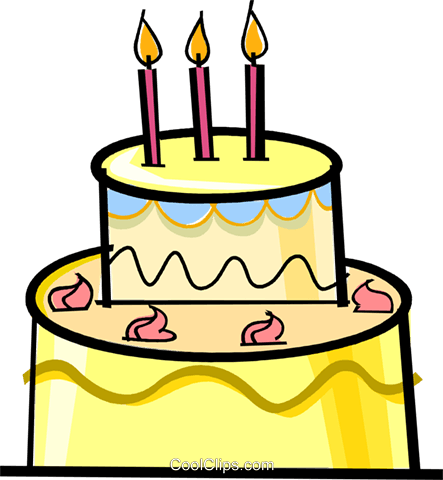 Torta De Cumpleaños Libres De Derechos Ilustraciones - Birthday Cake With 3 Candles (443x480)