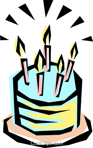 Enfriar La Torta De Cumpleaños Libres De Derechos Ilustraciones - Bolo Aniversario Vetor Png (303x480)