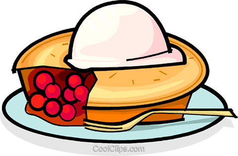 Torta De Cereja Com Sorvete Livre De Direitos Vetores - Pie And Ice Cream (480x315)