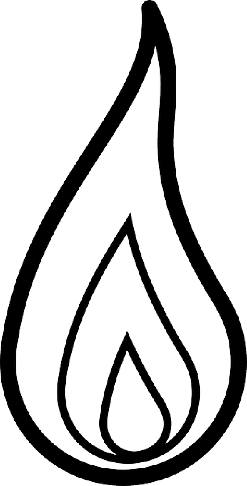 Drawn Candle Outline - Flame Clipart Black And White (800x1570)