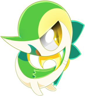Chibi Snivy By Silvishinystar - Snivy (400x418)