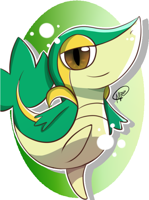 Snivy *chibi* By Mewidua - Snivy Chibi (537x709)