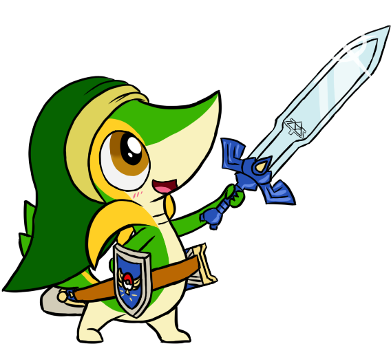 Chibi Snivy Link By Friendlyfiremf - Snivy Chibi (611x525)