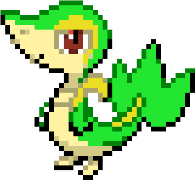Pixel Art Templates Pokemon Snivy Download - Snivy Pixel Art (580x600)