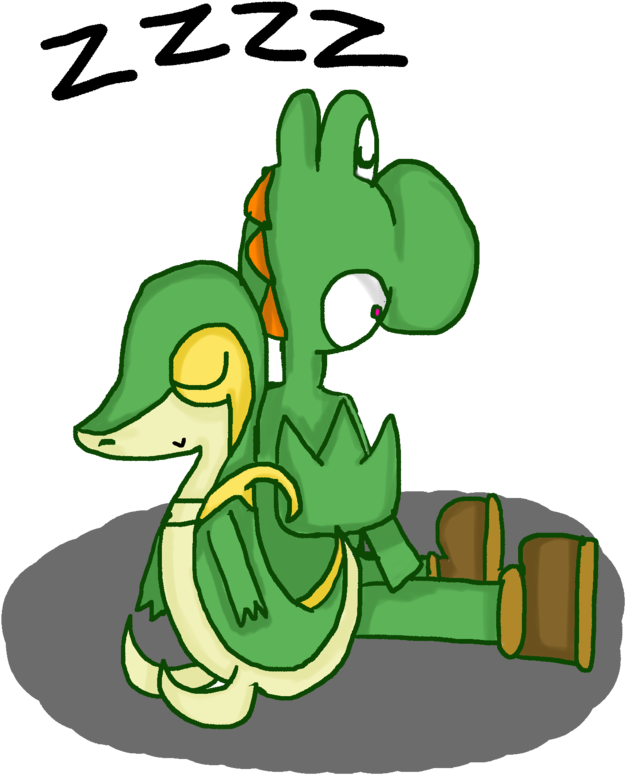 Snivy And Yoshi Sleep By Lila79 Snivy And Yoshi Sleep - Yoshi Sleep (900x1125)