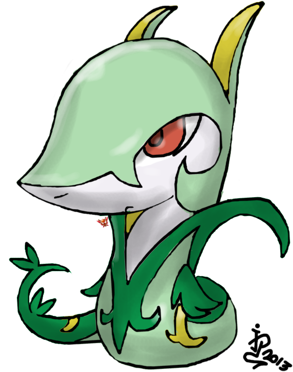 Pokemon Snivy Vs Servine Images - Cartoon (596x770)