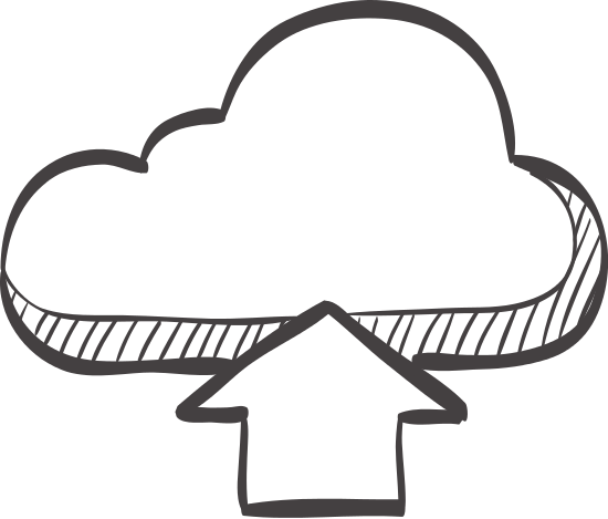 Cloud Upload Doodle - Cloud Computing (550x469)