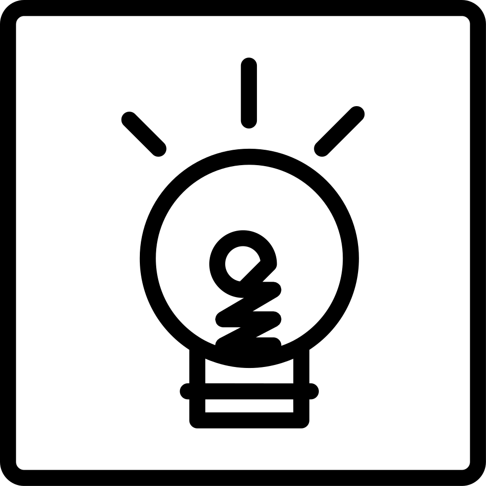 Light Bulb Doodle On A Square Background Comments - Circle (980x980)