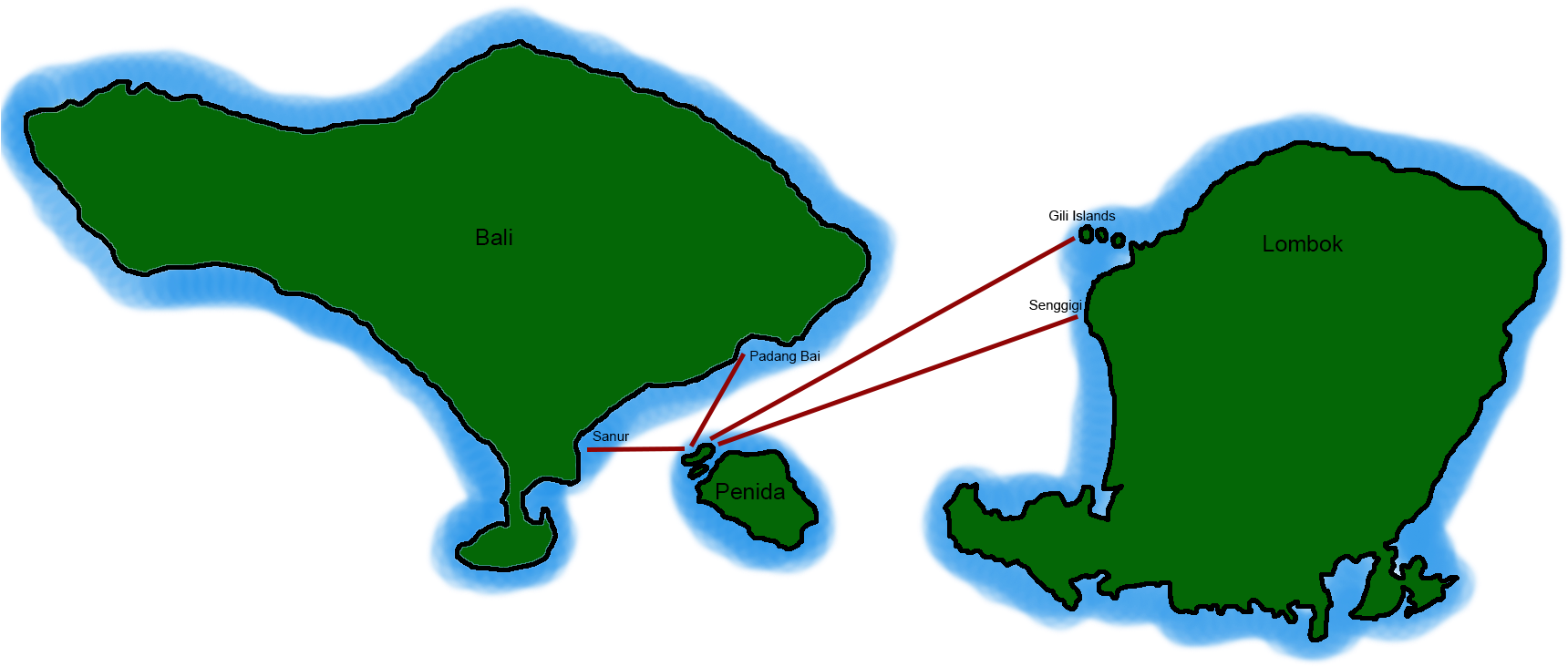 If You Are Coming From Another Island, Besides Bali, - Map (1740x756)
