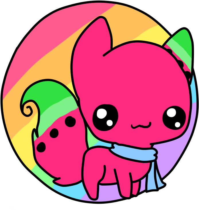 Watermelon Circle Icon By Snowdrop The Kitty - Chibi Watermelon Cat (800x800)