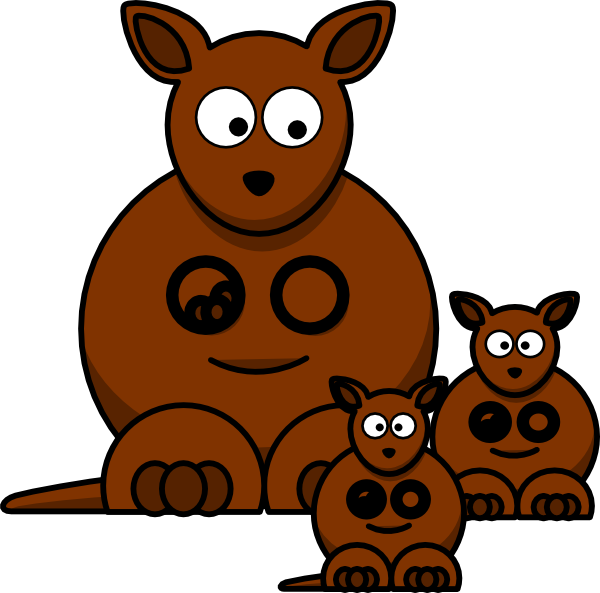 Kanga Mom Clip Art At Clker - Cartoon Kangaroo (600x593)
