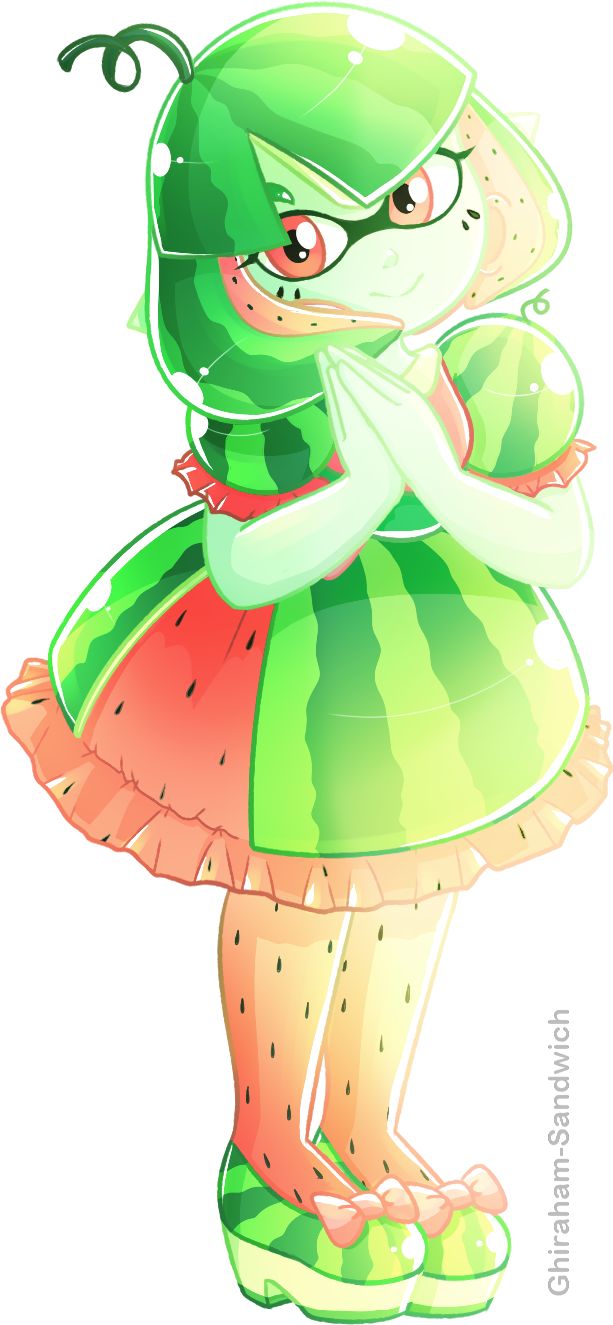 Watermelon Inkling By Ghiraham Sandwich Watermelon - Watermelon Inkling (613x1325)