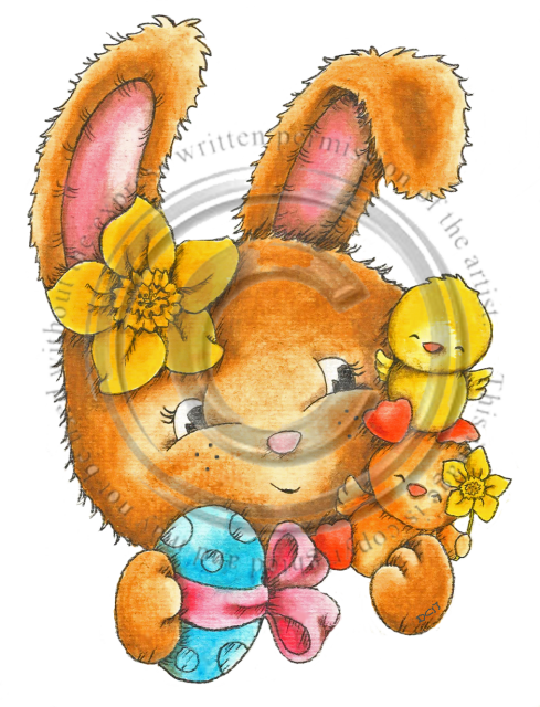Easter Bunny Cute Col - Illustration (489x640)