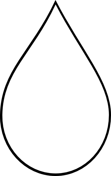 Black Teardrop Clip Art - Water Drop Vector White (372x593)