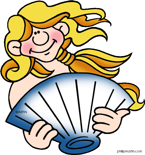 Queen Clipart Roman - Venus Roman God Cartoon (595x648)