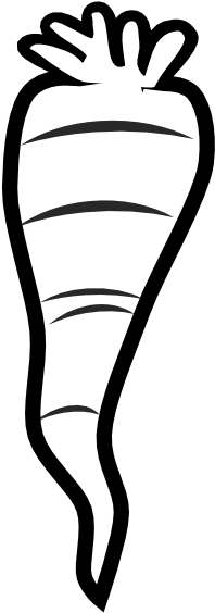 Carrot - Clipart - Black - And - White - Carrot Art Black And White (444x628)
