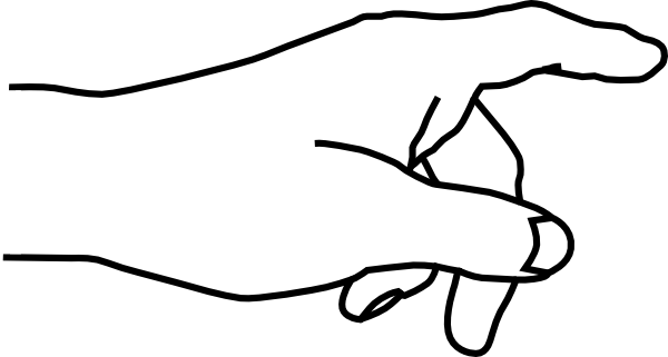Hand Pointing Clip Art - White Pointing Finger Png (855x487)
