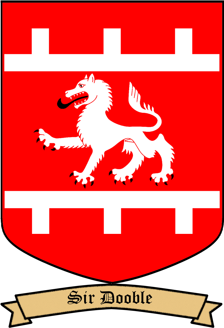 Gules, A Wolf Passant Argent Between A Pair Of Labels - Emblem (899x1142)