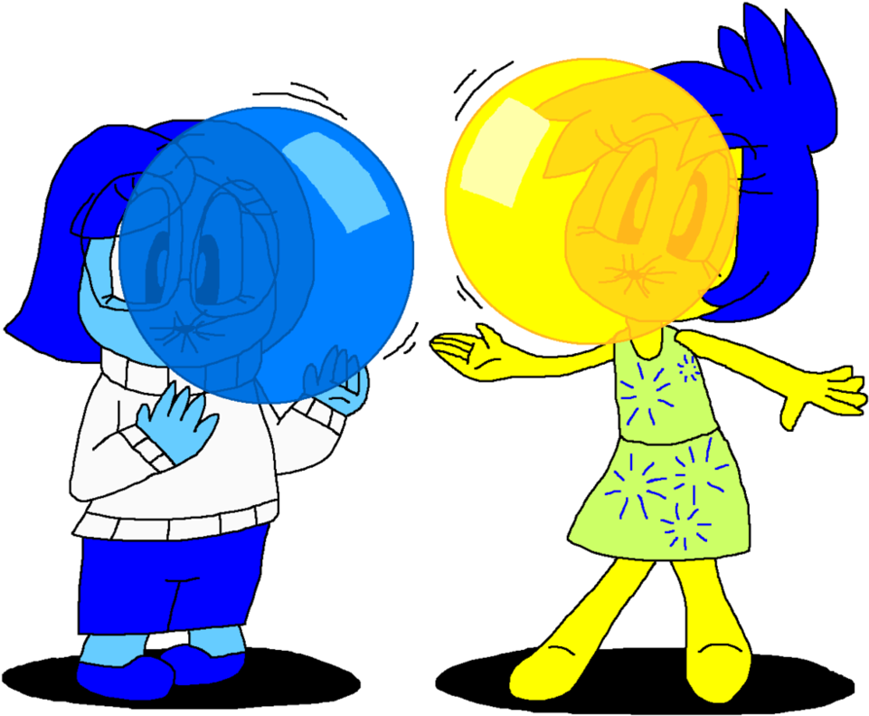 Joy And Sadness Puffing Up Color Bubble Gum By Pokegirlrules - Sadness (999x799)