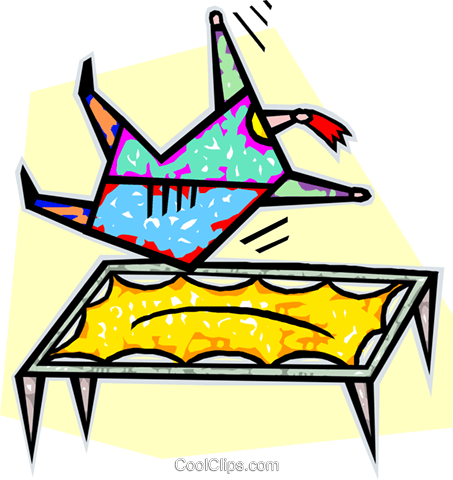 Person Jumping On A Trampoline Royalty Free Vector - Force (453x480)