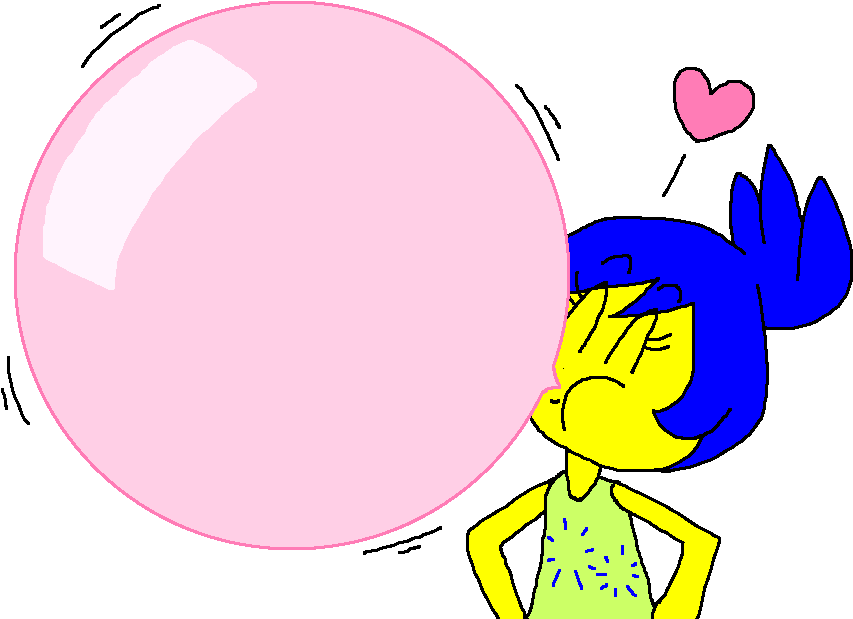 Joy Blows Bubble Gum By Pokegirlrules - Cartoon (894x640)
