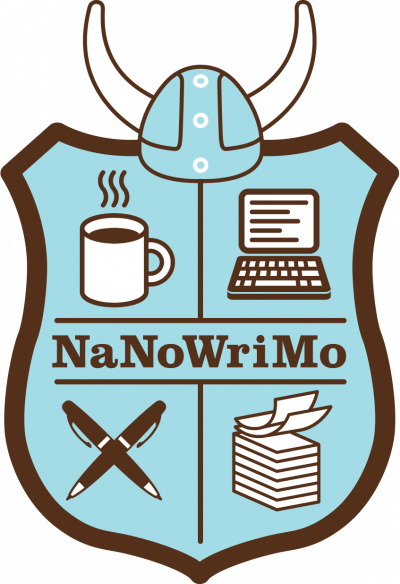 Writers, Start Your Engines - National Novel Writing Month Logo (400x584)