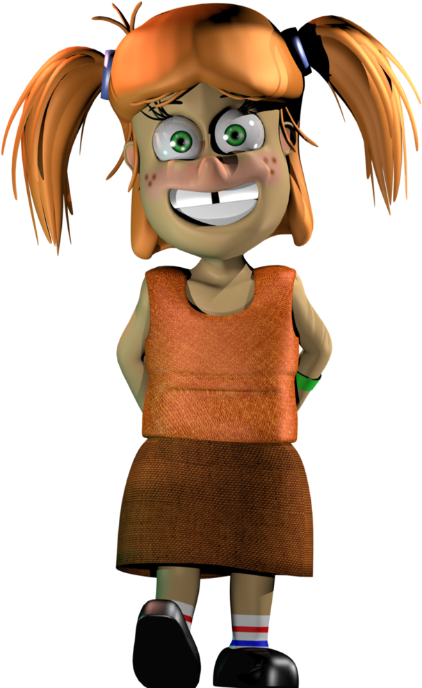 Pigtails Girl/afton's Daughter Cartoonish Style By - Cartoon (790x1011)