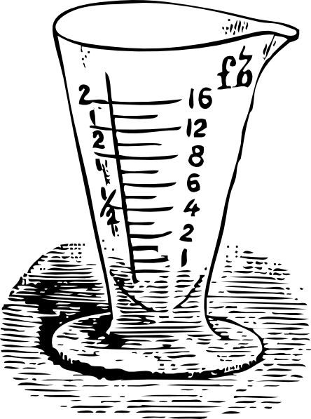 Free Vector Measuring Glass In Drams Clip Art - Medicion De La Ciencia (444x597)