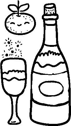 Glass Of Champagne For New Year's Eve Coloring Page - Coloring Book (600x470)