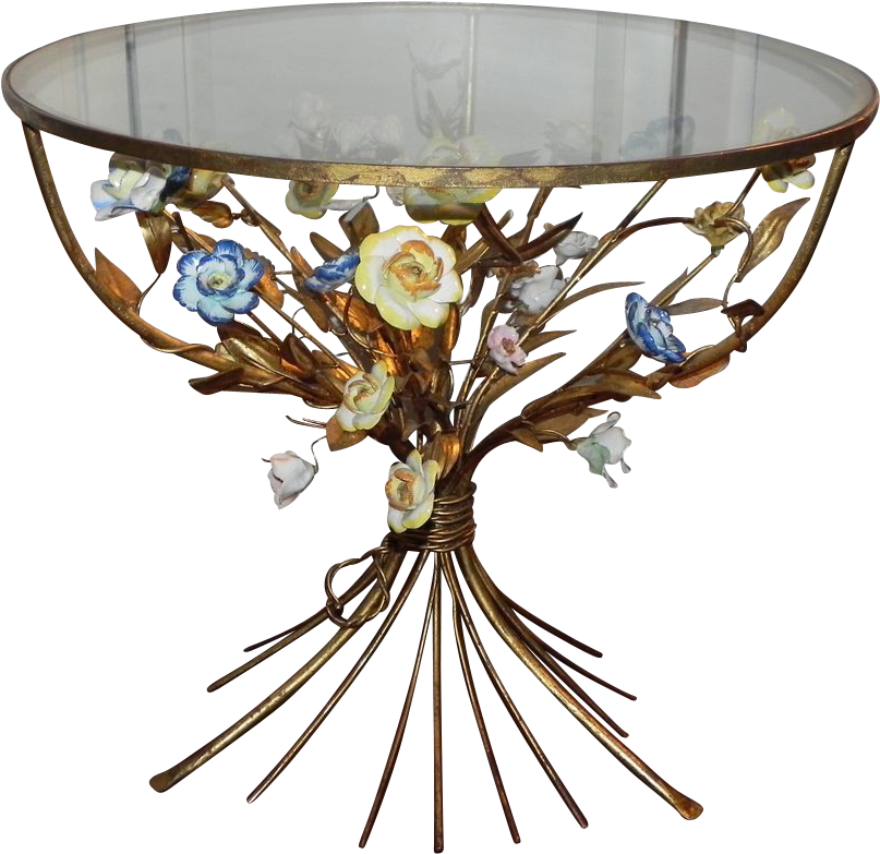 Lovely And Delightful Vintage Italian Gold Gilt Tole - Coffee Table (806x806)