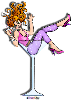 Being A Mother Is A Thankless Job - Girl In Martini Glass Clipart (300x400)