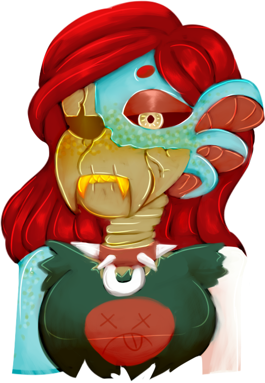 [r] Half-fish By Evillovebunny500 - Cartoon (557x790)