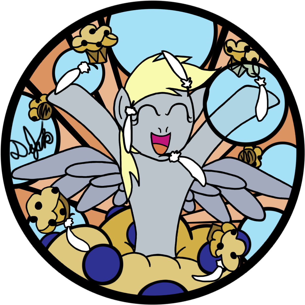 Derpy Hooves Design For Stained Glass By Devictemple - Stained Glass (2076x1356)