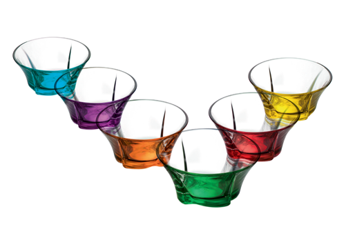 Glass Bowl Set Coral Truva - Glass (500x500)
